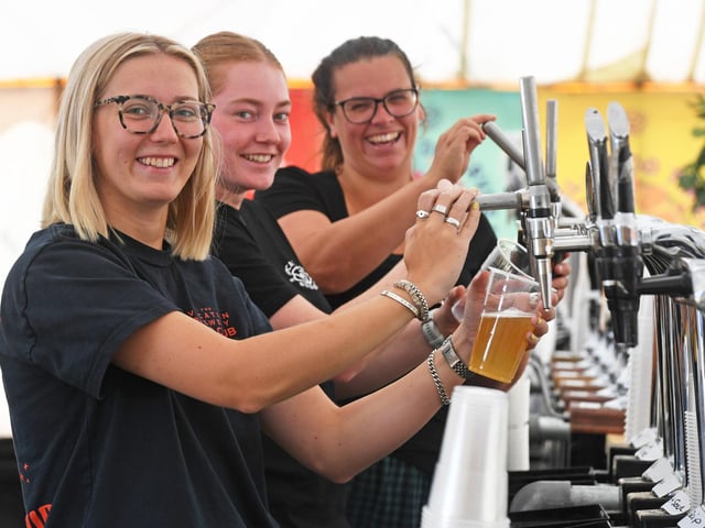 Vocation Brewery staff man a busy bar at Harrogate Food and Drink Festival at Ripley Castle. (Picture Gerard Binks)