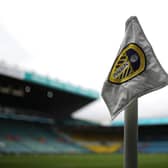 LEEDS, ENGLAND - AUGUST 21: A detailed view of a corner flag prior to  during the Premier League match between Leeds United and Everton at Elland Road on August 21, 2021 in Leeds, England. (Photo by Jan Kruger/Getty Images)