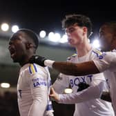BIG GOAL: Leeds United attacker Willy Gnonto celebrates his matchwinner in Friday night's Championship clash at Bristol City. Photo by Ryan Hiscott/Getty Images)