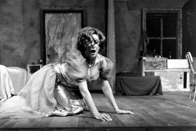 Maxine Audley as Blanche in 'A Streetcar named Desire' at the Leeds Playhouse in May 1971.