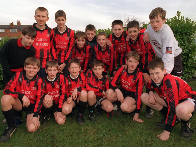 Wortley High School U-13s football team pictured in February 1997. Back row, from left, are Daniel Smith, Lee Waud, Sam Sykes, Gary Sagar, James Senior, James Latto, Paul Lancashire, Wesley King and Matthew Goodwin. Front row, from left, are Tom O'Brien, Ashley Spink, Stuart Kirk, Andy Bell, Sean Penny and Matthew Richardson.