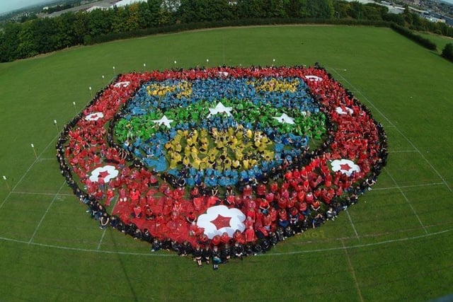Were you among the pupils who helped make a human shield at Pudsey Grangefield School in September 2003?
