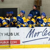 BACK AT IT: Now the NIHL National league title celebrations have died down, Leeds Knights coach Ryan Aldridge has got his players back on message this week as they attempt to add the play-off crown to their haul. Picture courtesy of Oliver Portamento.
