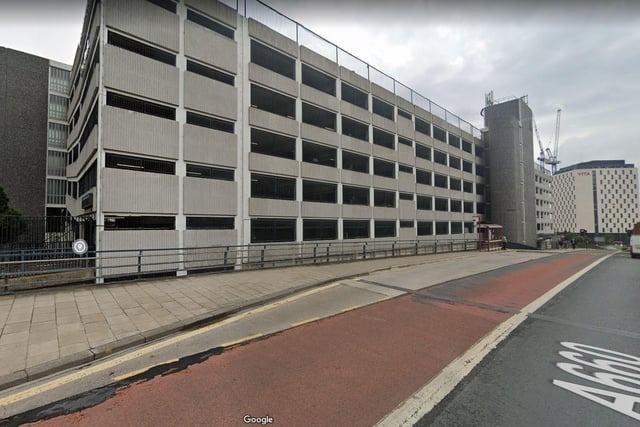 Woodhouse Lane Car Park - £2.20. Address: Woodhouse Ln., Leeds LS7 1HT.