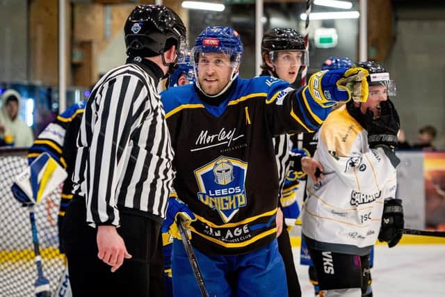 MOVING ON: Matt Haywood will make his last appearance at The Castle in front of Leeds Knights' home fans this Sunday - but he hopes to end his time at the club with a second play-off triumph a week later in Coventry. Picture: ben Gordon/Knights Media.