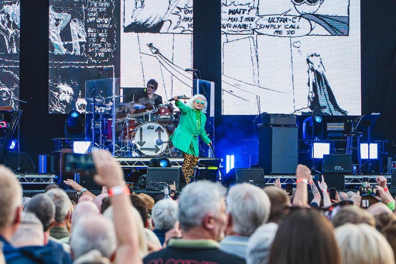 Debbie Harry was interacting with the crowd as it looked like her and the band were having a great time.