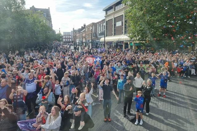 The city centre was packed with fans.