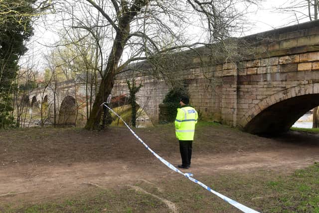Police at the scene by the bridge at Boston Spa (Photo by Simon Hulme/National World)
