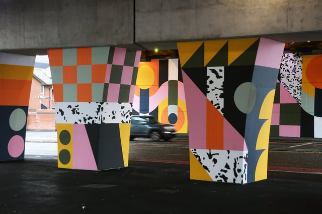 Artist Emma Hardaker began this mural at the Regent Street flyover in November.