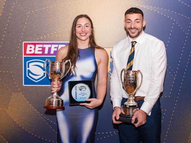 Women's player of the year Ella Donnelly and men's player of the year Jake Connor.