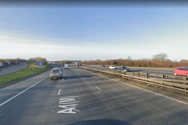 The Audi was travelling on the northbound A1 near junction 41 Picture: Google
