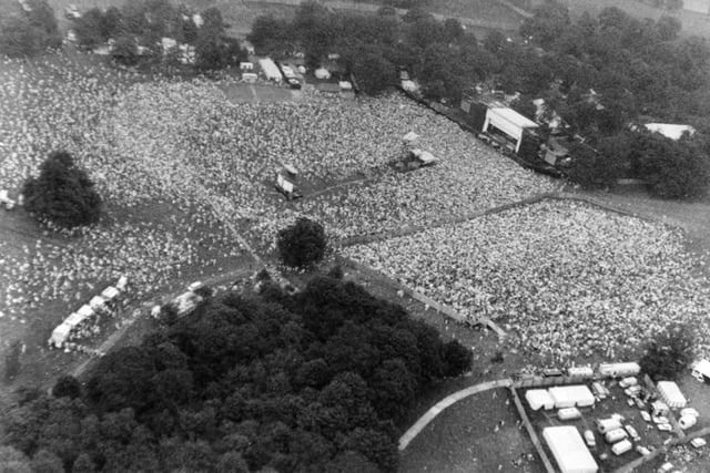 A bird's eye view of the thousands of people who enjoyed the Madonna concert at Roundhay Park in August 1987.