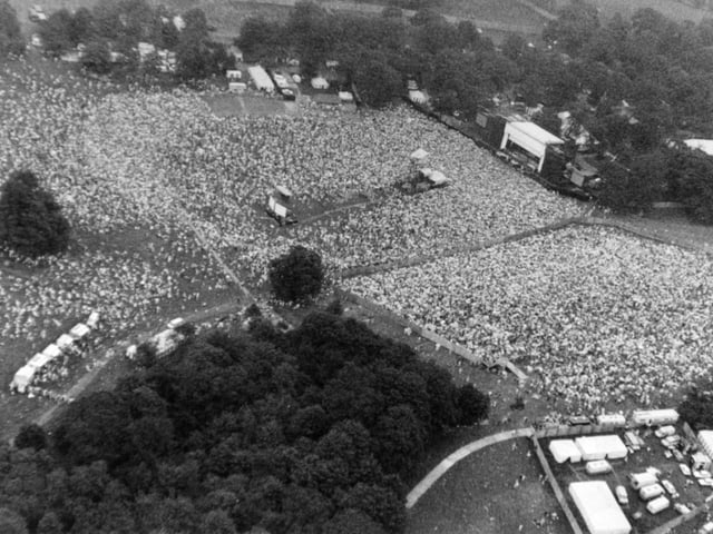 A bird's eye view of the thousands of people who enjoyed the Madonna concert at Roundhay Park in August 1987.