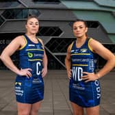 Leeds Rhinos Netball captain Nia Jones and new recruit Elle McDonald  at the First Direct Arena where they will be play one game this season (Picture: Bruce Rollinson)