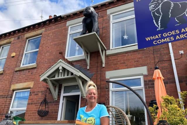 Adele Teale has been told to remove her gorilla ornament from outside her house in Stanley.