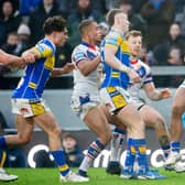 Ryan Hall makes a catch during Leeds Rhinos' defeat by Wakefield Trinity. Picture by Allan McKenzie/SWpix.com.