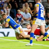 Cooper Jenkins seen scoring for Leeds Rhinos against Salford Red Devils at AMT Headingley last month. Picture by Allan McKenzie/SWpix.com.