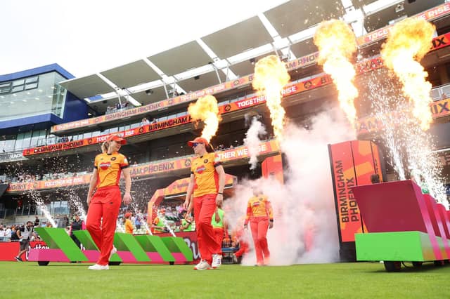 Birmingham Phoenix walk out onto the pitch for a match in The Hundred