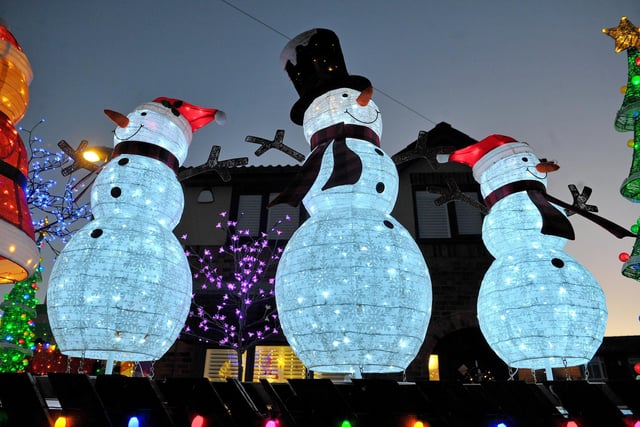 Huge larger-than-life snowmen are one of the display's centrepieces.