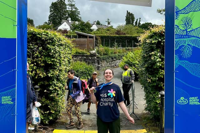 Rebecca Bradley raises over £1,000 for York & Scarborough Hospitals Charity by completing the one-mile challenge at the Great North Swim