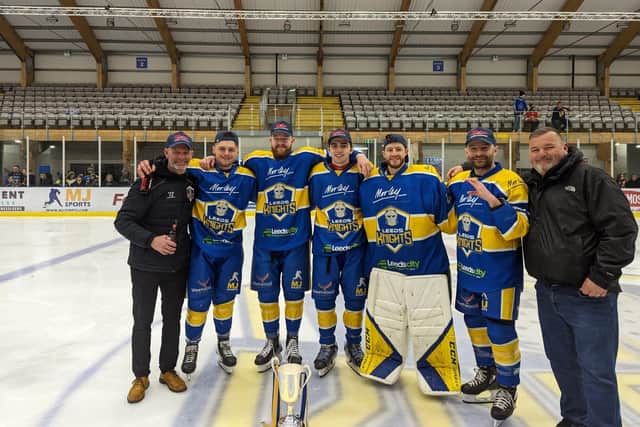 LEAGUE CHIEFS: Sam Zajac, second right, lines up with (from left) Jason Thomas, Lewis Baldwin, Adam Barnes, Ethan Hehir, Sam Gospel and Glenn Baldwin.