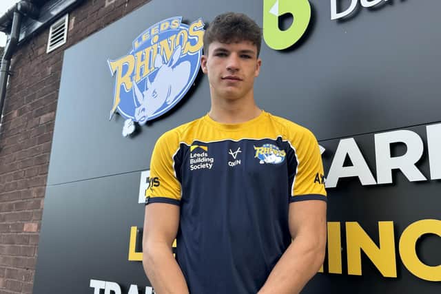 Former Harrogate rugby union player Oscar Brown has signed a contract with Leeds Rhinos after impressing during a trial spell. Picture by Dan Hawkhead/Leeds Rhinos.