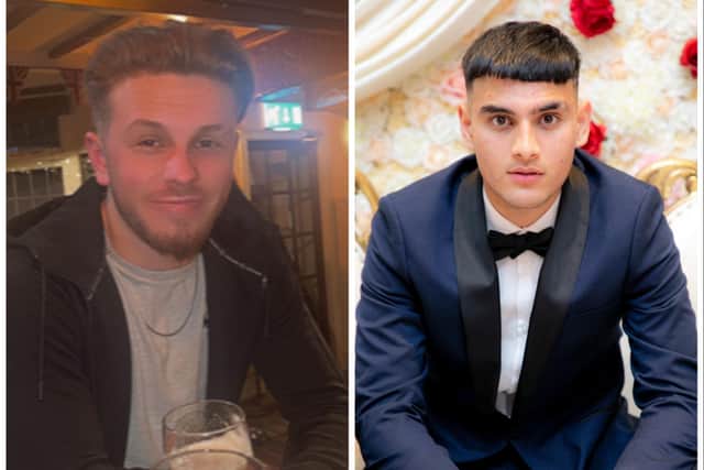 (left) Joshua Clark, 21 and Haidar Shah, 19, passed away in hospital after the incident in Halifax town centre in the early hours of Sunday morning. Photo: West Yorkshire Police