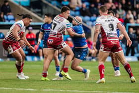 Jazz Tevaga seen in action for Wakefield Trinity against Wigan Warriors. Picture by Alex Whitehead/SWpix.com.