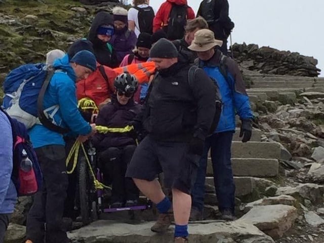 Amanda Davidson and supporters on a Mount Snowdon Climb for Support Dogs