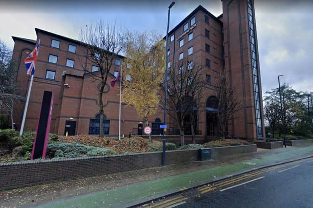 Officers were called to the Crowne Plaza Hotel, in Wellington Street, Leeds at 11.52am this morning. Picture: Google