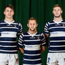 Rob Burrow, centre, with England teammates Tom Briscoe, left and Zak Hardaker in the kit of their community club Featherstone Lions ahead of the 2013 World Cup. Picture by Alex Whitehead/SWpix.com.