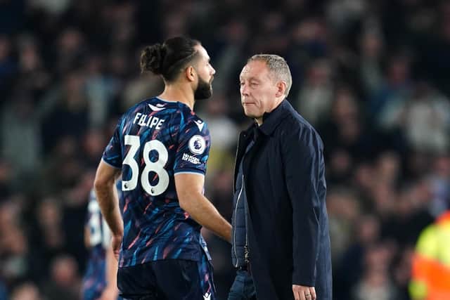 Nottingham Forest's Augusto Felipe (left) and manager Steve Cooper after the Premier League match at Elland Road, Leeds. Picture date: Tuesday April 4, 2023. (Pic: PA)