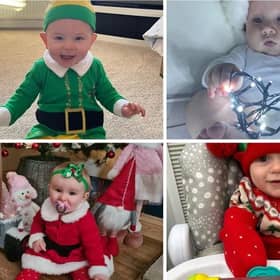 These adorable babies are celebrating Christmas for the first time.