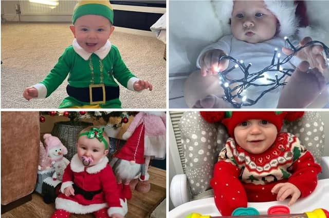 These adorable babies are celebrating Christmas for the first time.