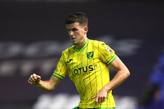 BIRMINGHAM, ENGLAND - AUGUST 30: Sam Byram of Norwich City during the Sky Bet Championship between Birmingham City and Norwich City at St Andrews (stadium) on August 30, 2022 in Birmingham, England. (Photo by Tony Marshall/Getty Images)