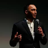 Paraag Marathe of the San Francisco 49ers addresses the audience during an ESPN leadership dinner at Levi's Stadium on May 22, 2018 in Santa Clara, California.