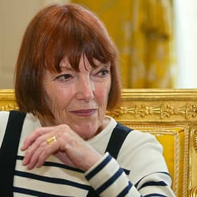 Taken on June 17, 2004, British stylist Mary Quant gives an interview, in Paris.