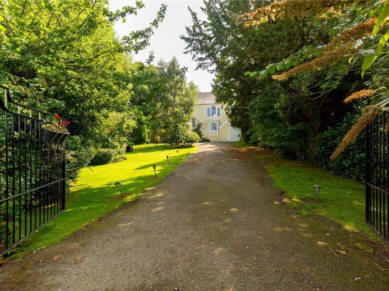 Entrance gates and driveway.