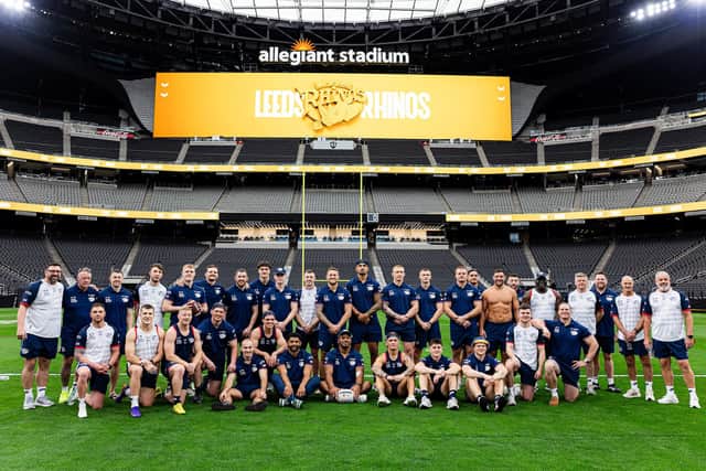 Leeds Rhinos visited Allegiant Stadium today (Friday) ahead of tomorrow's Betfred Super League clash with Hull KR in Las Vegas. Picture by Alex Whitehead/SWpix.com.