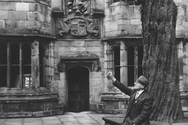 Seven years ago Wilfred Ash "retired" from Skipton Castle, but in August 1960 at 81, he was still going strong, telling the story of the historic building he has known so intimately for 51 years to a new generation.