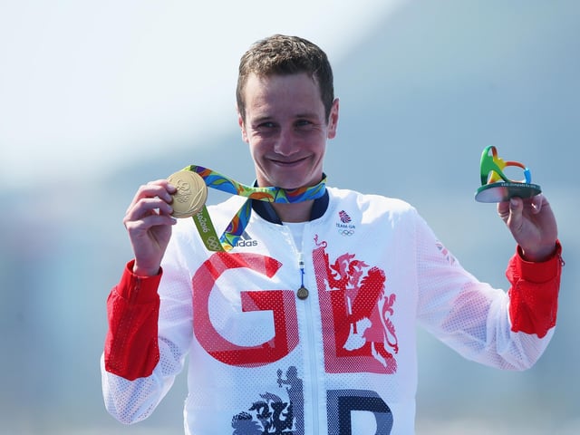 Two time Olympic gold medal winning triathlete Alistair Brownlee studied Sports Science and Physiology at the University of Leeds, where he gained his degree in 2010., before going on to complete an MSc in Finance in 2013 at Leeds Metropolitan University. (Photo by Alex Livesey/Getty Images)