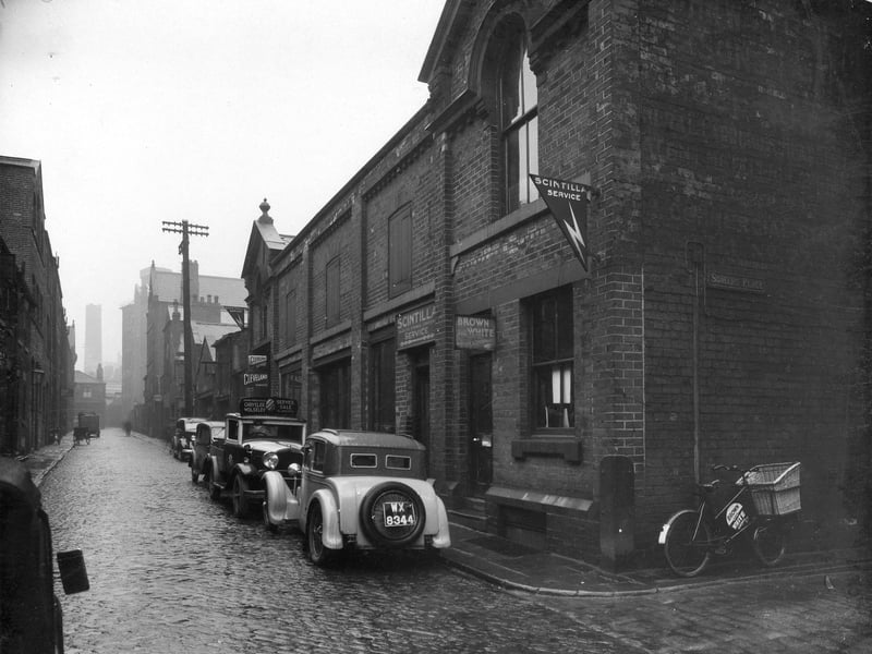 Brown and Whites motor engineers and Scintilla magneto manufacturers, 19 and 21 Somers Street adjoining Somers Place, looking towards Park Lane in March 1936.