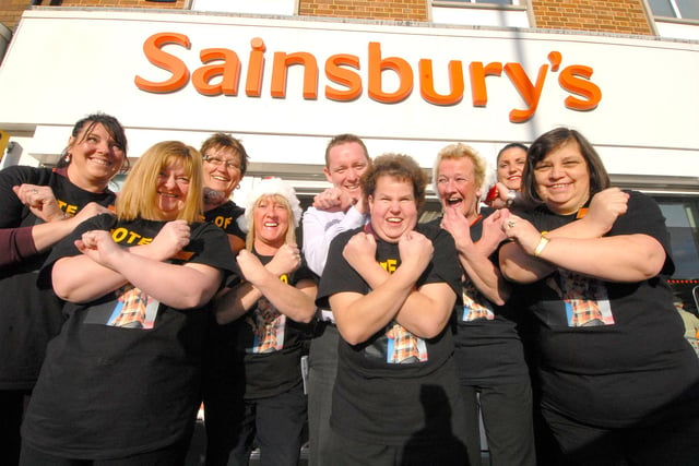 Staff at Sainsbury's at The Nook showed their support for Joe in the X Factor in 2009. Recognise anyone?