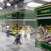 An artist's impression of what the completed works could look like at Leeds Kirkgate Market