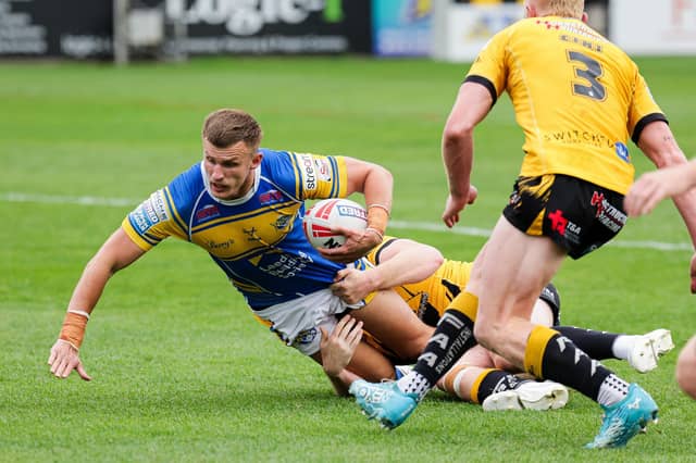 Ash Handley in action for Leeds Rhinos during their win at Castleford Tigers in June. Picture by Alex Whitehead/SWpix.com.