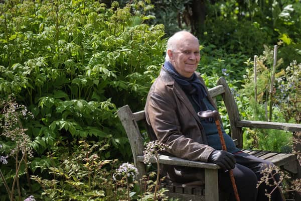 Sir Alan Ayckbourn in his garden