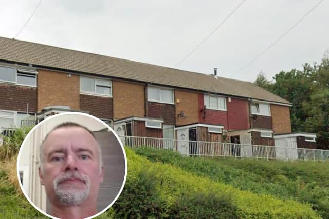 Ian Aspinall (inset) was beaten to death outside of Weston's home on Sandford Road. (pic by WYP / Google Maps)