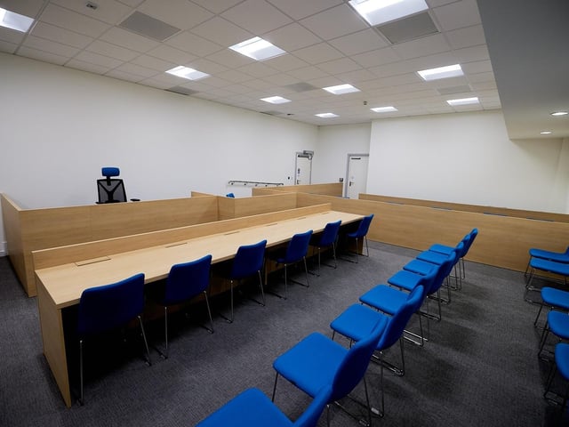 Inside the main court room at at the new coroner's court at Mulberry House, Merchant Gate, Wakefield. It also includes a spacious, secure, jury room plus offices for coroners and service staff.