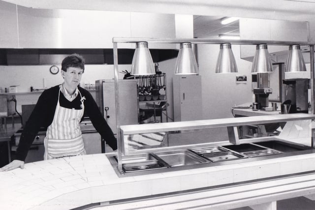 Volunteers were needed to help staff a brand new Bramley eating place in March 1984. CATS kitchen - part of the St Catherine's Mill 'palace for the unemployed' - was already fully equipped for serving hot and cold food. But it was short of around 40 catering staff needed to feed hungry workers at the converted mill and occasional visitors from outside. Pictured is catering administrator Peter Forsaith in the new kitchens.