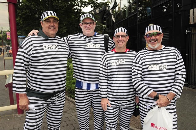 Fans from Perth in Australia in fancy dress at the England v Australia Test at Headingley.
